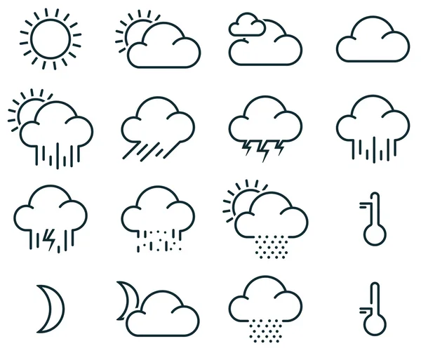 Iconos meteorológicos minimalistas — Archivo Imágenes Vectoriales