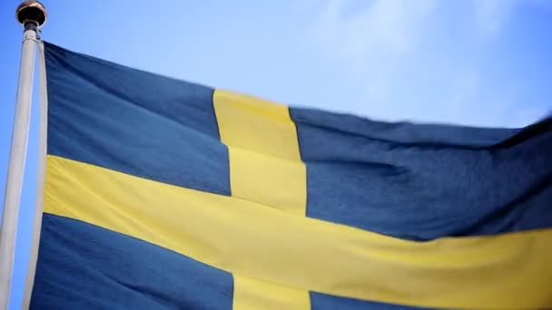 Bandera sueca — Vídeos de Stock