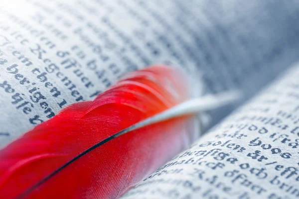 Old Message Book with feather — Stock Photo, Image