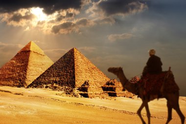 giza pyramids, cairo, egypt clipart
