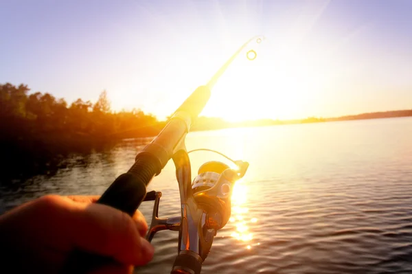 Pêche au coucher du soleil — Photo