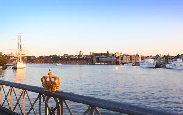 Vista de Estocolmo con corona — Foto de Stock