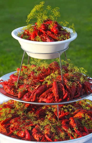 Boiled or steamed crawfish — Stock Photo, Image
