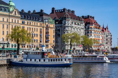 Stockholm, İsveç - Nisan 2014: Ostermalm 'daki binalar