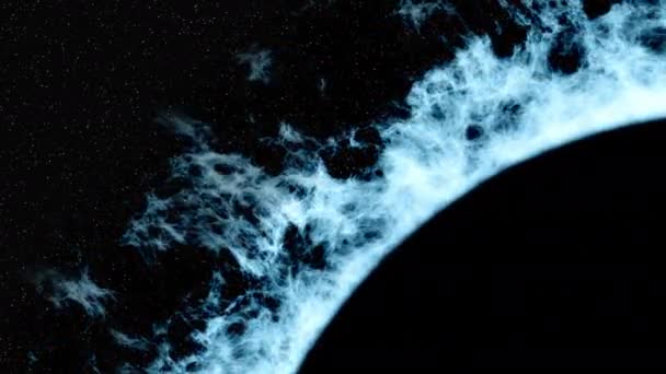 Uzayın Derinliklerinde Güneş Tutulması Galaksi Nebula — Stok video