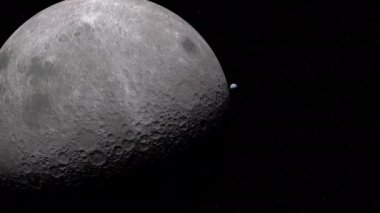 Ay yakın ve karanlık uzayda
