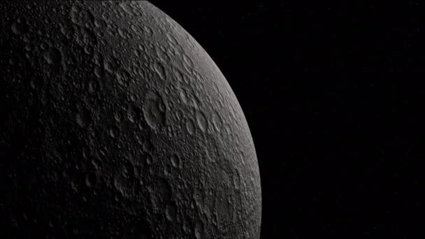 Φεγγάρι Στο Διάστημα Και Αστέρια — Αρχείο Βίντεο