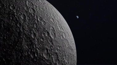 Ay ve dünya karanlık uzayda