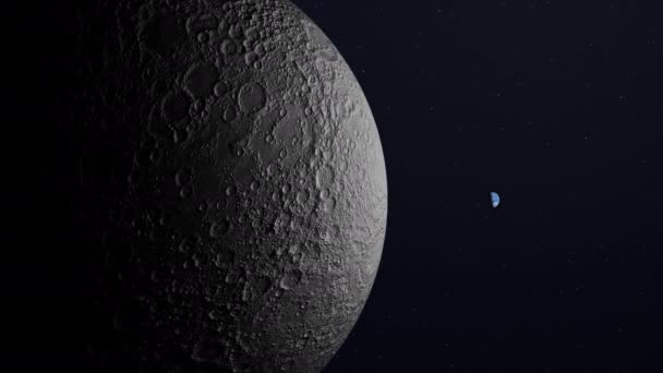 Luna Tierra Espacio Oscuro — Vídeos de Stock