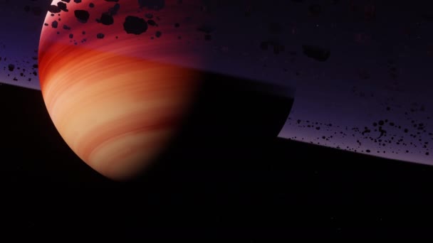 Ζώνη Αστεροειδών Ορατή Ενάντια Στον Ήλιο Στο Βαθύ Διάστημα — Αρχείο Βίντεο