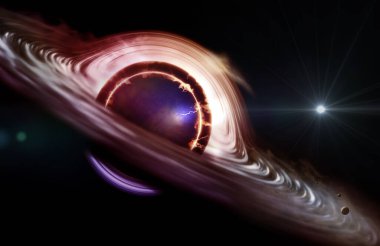 Kara delik, yıldızlar ve uzayda bulut alanları