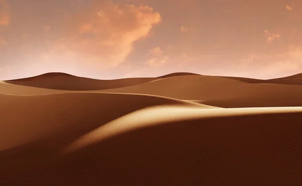 Panorama Dunas Areia Deserto Saara Pôr Sol Dunas Intermináveis Areia — Fotografia de Stock