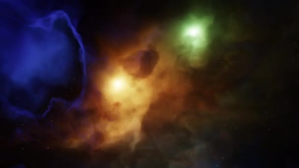 Nebulosa Espaço Exterior Planetas Galáxia Animação — Vídeo de Stock