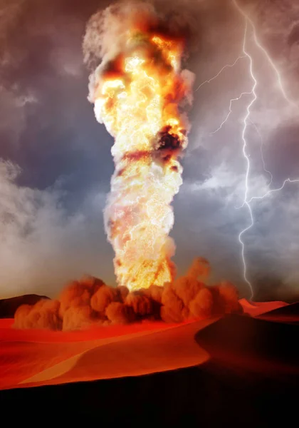 Tromb Fire Thunderstorm — Stock Photo, Image