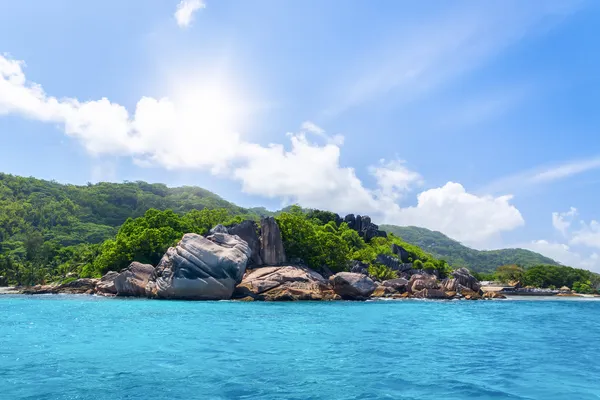 Insel La Digue auf den Seychellen. — Stockfoto