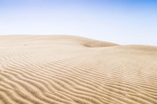 Písečnými dunami na pláži v maspalomas. — Stock fotografie