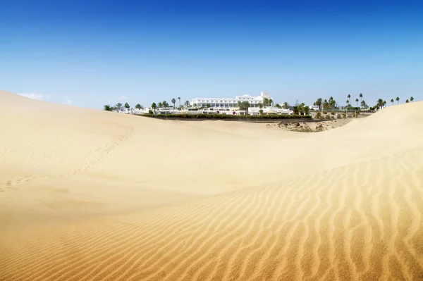 Sand dunes on the beach in Maspalomas. — Stock Photo, Image