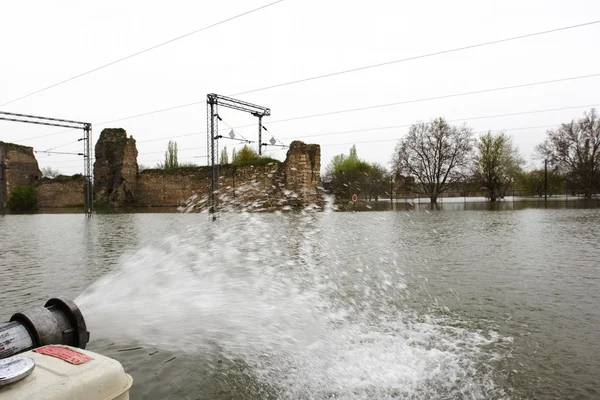 Chemin de fer inondé — Photo