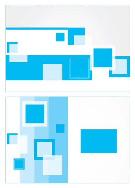 Diseño de folleto azul abstracto con elementos rectangulares — Vector de stock