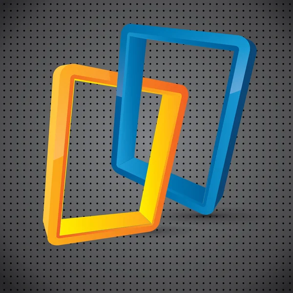 Abstrato logotipo estilo ligado retangular 3d elementos — Vetor de Stock