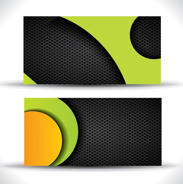 Modern vector business card - green, orange and black colors — Stock Vector