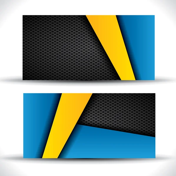 現代のビジネス カード - 青と黄色の色 — ストックベクタ