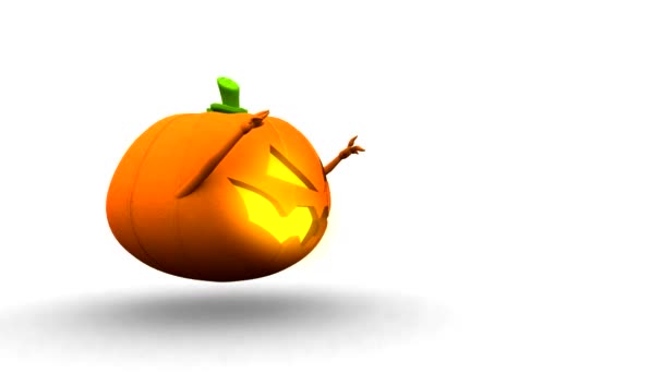 Effrayant Halloween citrouille saut creux écran — Video