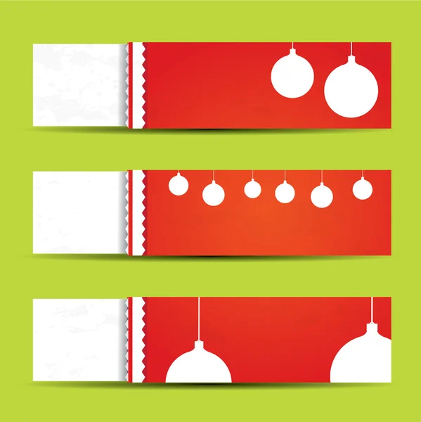 クリスマス バナー セット - 赤と白の色 — ストックベクタ