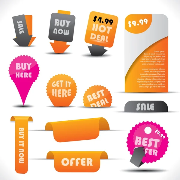 Label - penawaran khusus dan stiker penjualan - Stok Vektor