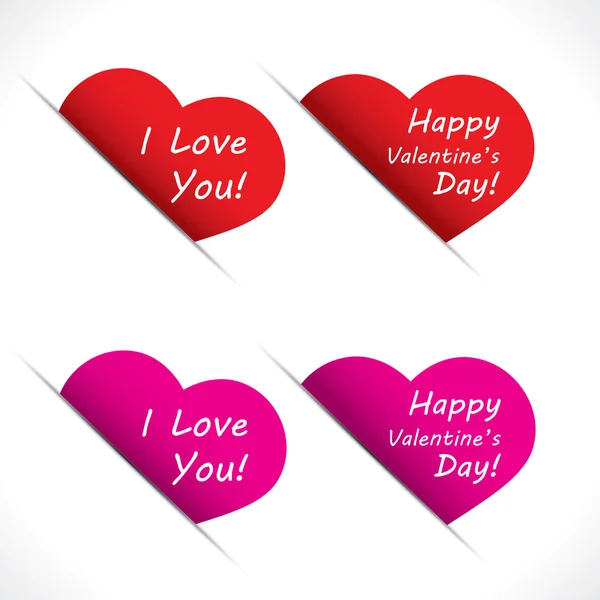 Set d "étiquettes coeur - idéal pour les concepts Valentine — Image vectorielle