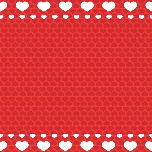 Bezešvé červené srdce pattern - valentine obtékání design — Stockový vektor