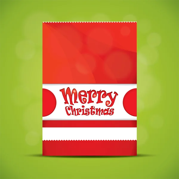 Tarjeta roja de Navidad — Vector de stock