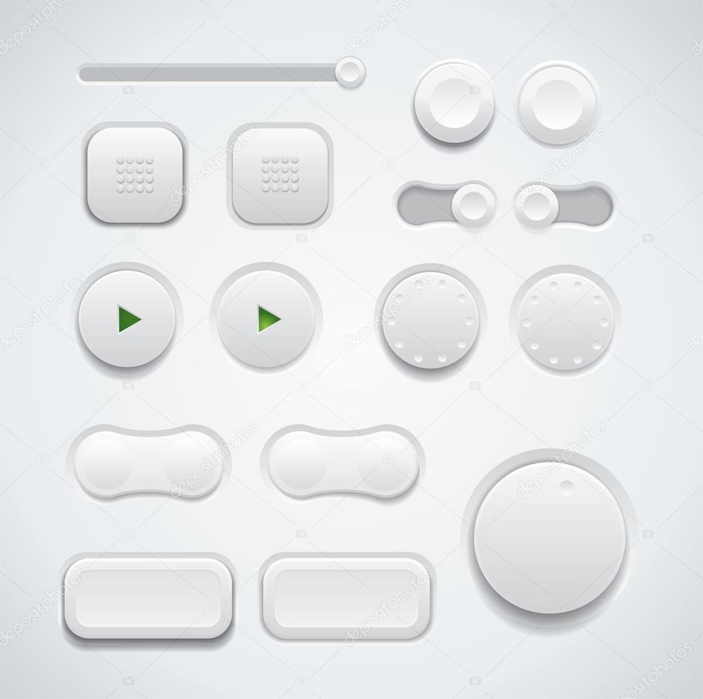 Ui button set including buttons and switches
