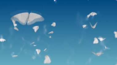 Beyaz kelebekler fly away sahne alfa kanalı ile