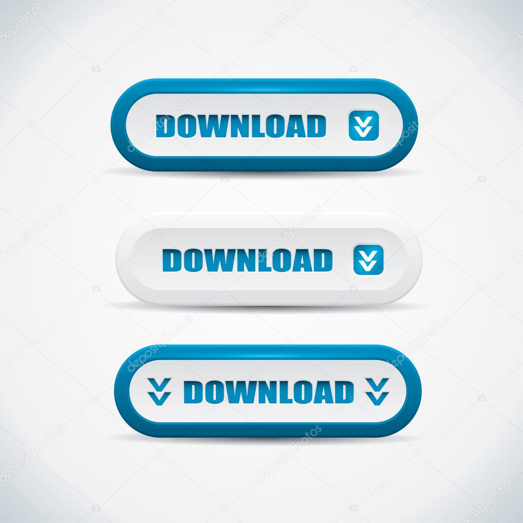 Download buttons - blue and white vector illustration