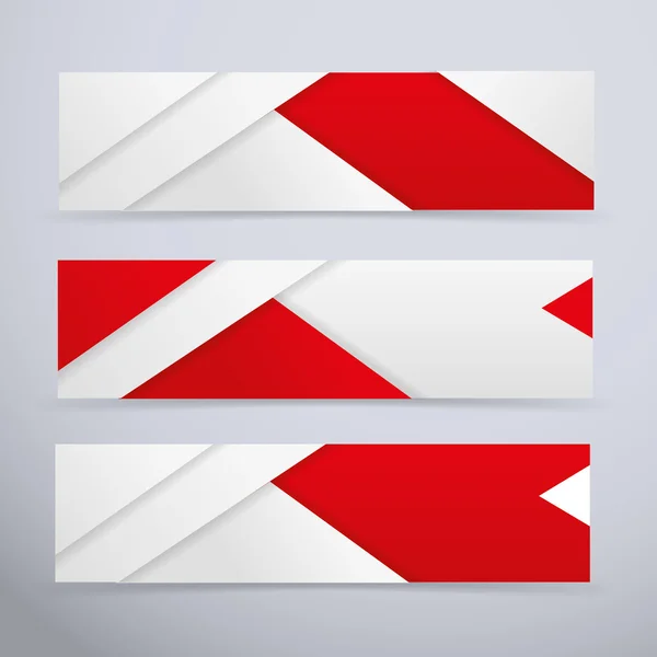 Banner - weiße und rote Vektorillustration — Stockvektor