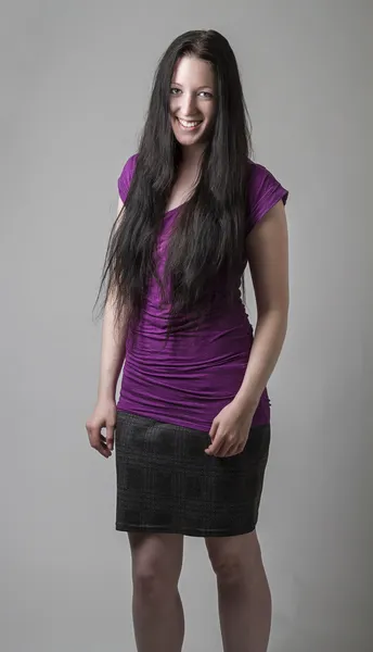 Woman with long black hair — Stock Photo, Image