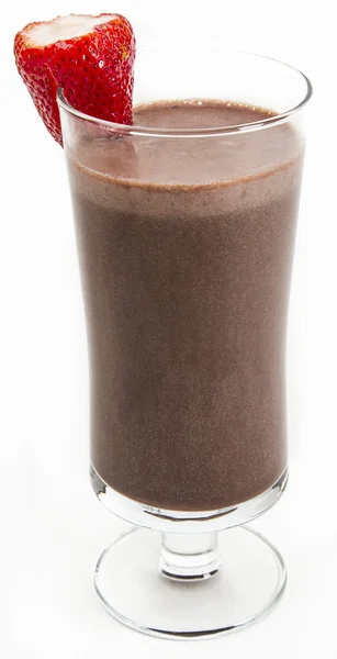 Batido de chocolate e morango — Fotografia de Stock