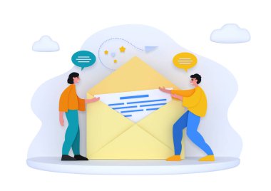 Büyük harfin yanında duran üç boyutlu bir grup insan. Mesaj gönder veya al, bizimle irtibata geç.