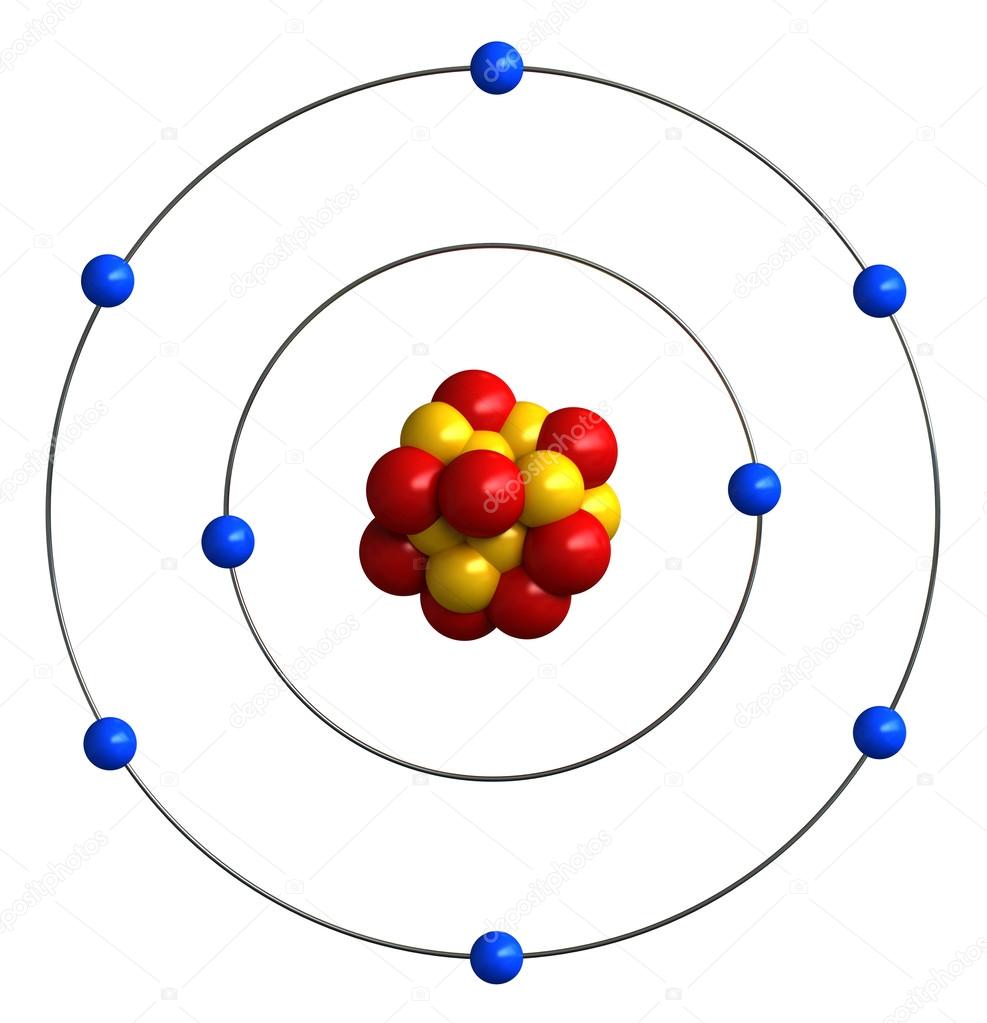 Atomic structure of oxygen