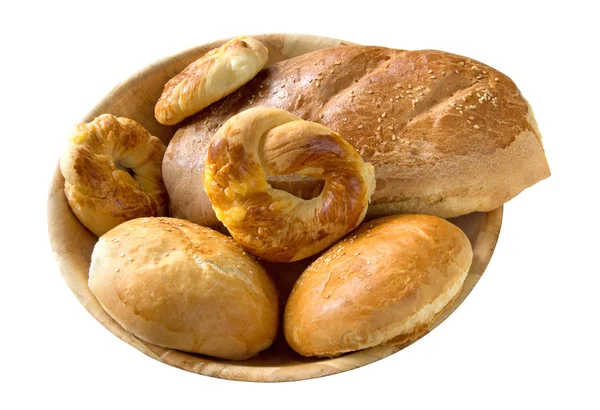 Bread rolls and loaf — Stock Photo, Image