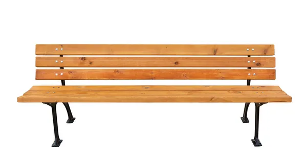 Dřevěná Lavička Izolovaných Bílém Pozadí — Stock fotografie