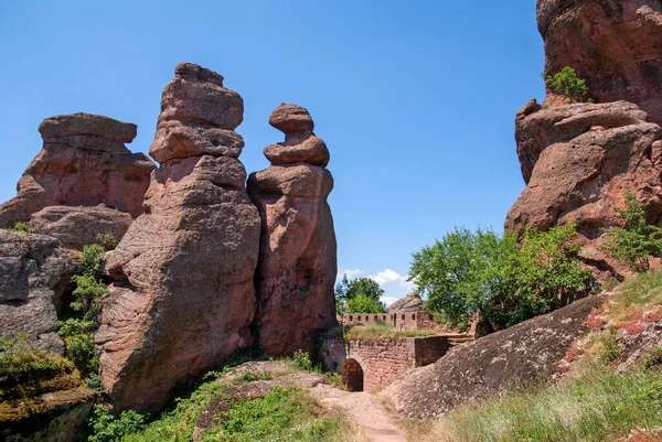 Belogradchik Rocks Group Strangely Shaped Sandstone Conglomerate Rock Formations Located — Foto de Stock