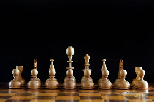 Šachové Figurky Šachovnici — Stock fotografie