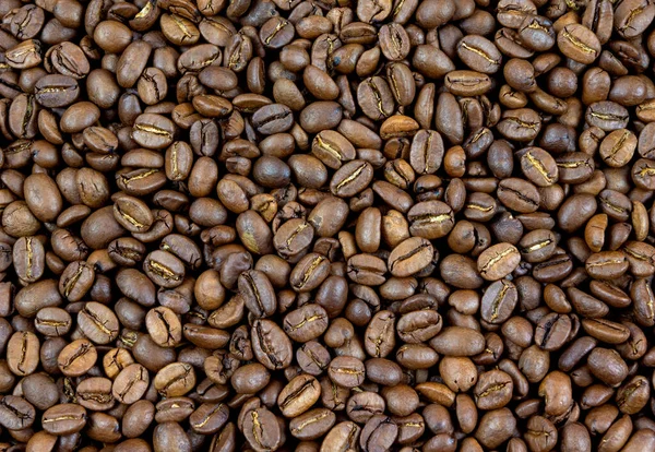 Närbild Kaffebönor Bakgrund — Stockfoto