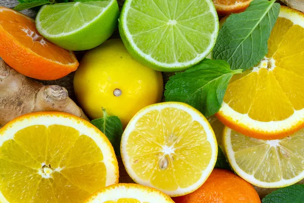 Close Group Citric Fruits — Stock Photo, Image