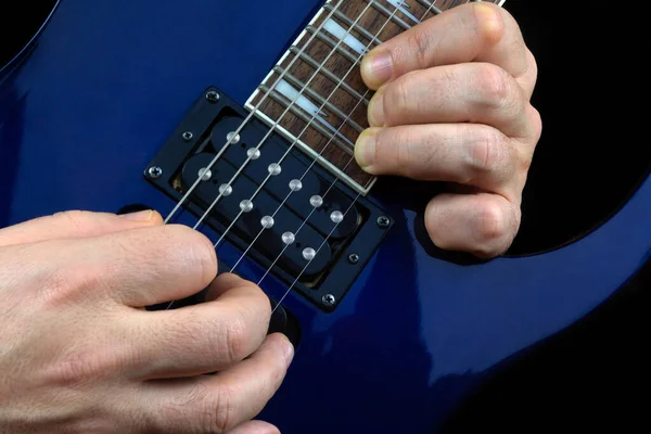 Guitarists Playing Electric Guitar — Stock Fotó