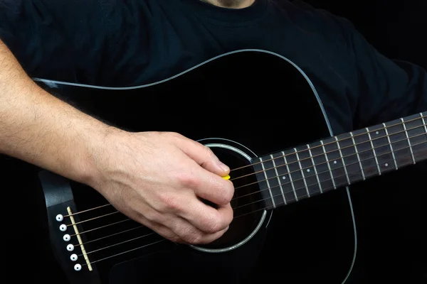 Guitarists Playing Acoustic Guitar — Stok fotoğraf