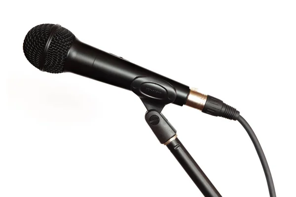 Microphone Cable Stand White Background — 图库照片