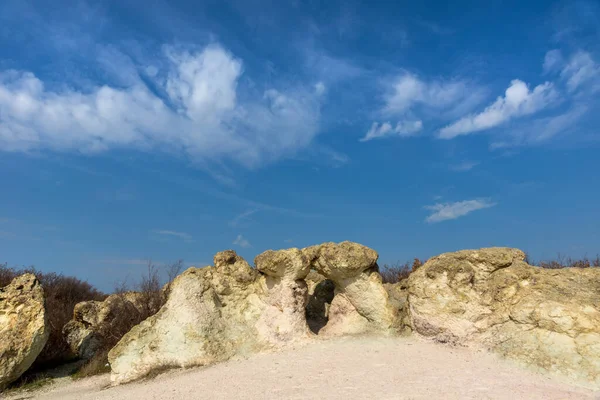 Natural Phenomenon Stone Mushrooms Located Rhodopi Mountain Bulgaria — Fotografia de Stock